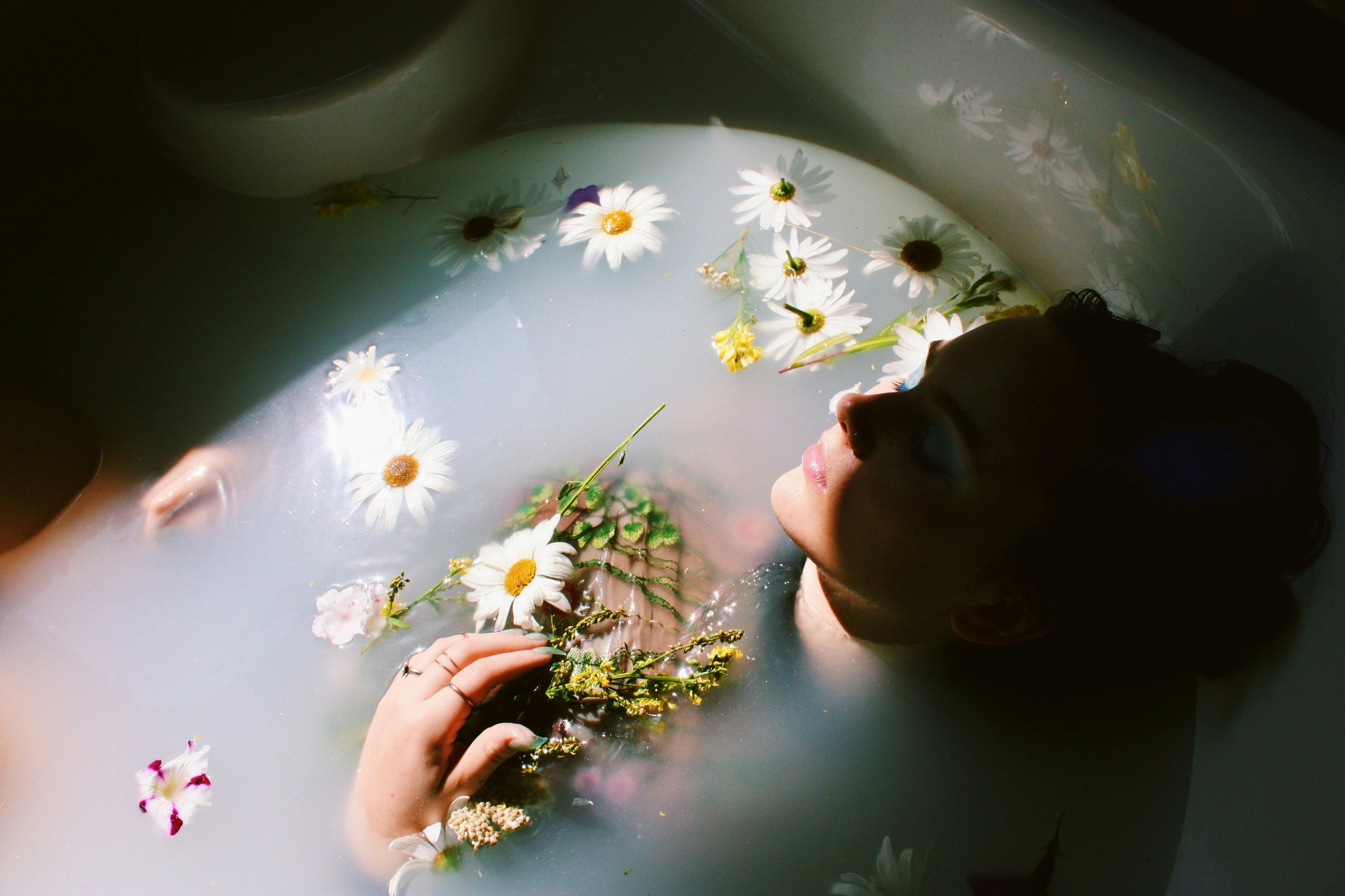 a-woman-taking-a-bath